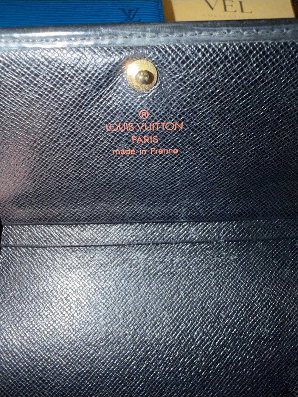 Authentic Louis Vuitton Black Epi Leather Clutch Wallet